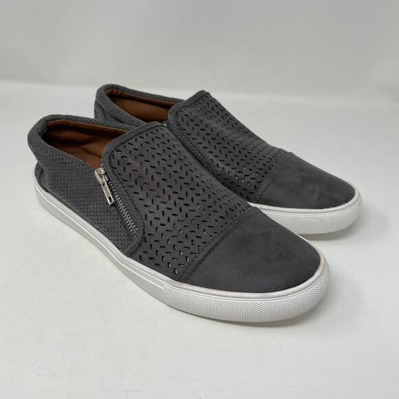 Report Alexa Gray Faux Leather Slip On Sneakers Size 11 - Picture 1 of 8